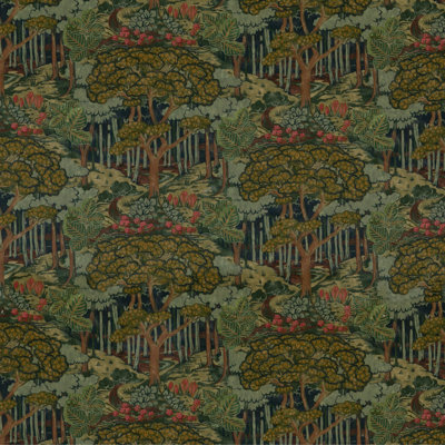 Original Brantwood Ruskin Fabric in Emerald