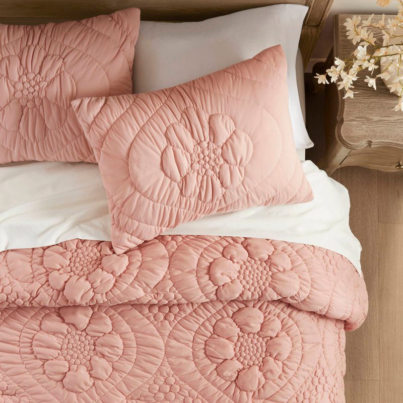 Ensemble d'édredon, Édredon simple + 1 taie décorative standard, Rose