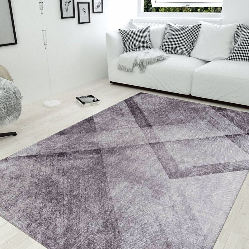 Luxurious Machine Washable Carpet, 100% Polyester, 7.5 x 10.8 Feet | Pile Height: 0.2 Inches, 1850 g/m² | Recycled Poly Cotton Underside, Easy Care, Perfect for Living Room & Bedroom, Soft & Durable Design