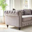 Velours gris à 5 places avec style, structure en pin massif et 4 coussins confortables de style appartement rembourrés de ressorts doux
