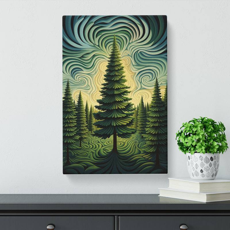 Pine Tree Op - No Frame Print, 76cm H x 50cm W x 3cm D