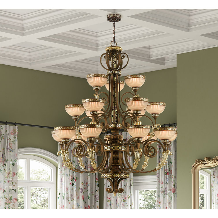 Lark Manor Cutlerville 18 - Light Dimmable Tiered Chandelier | Wayfair