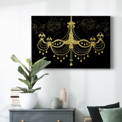 Toile tendue avec galerie Golden Chandelier
