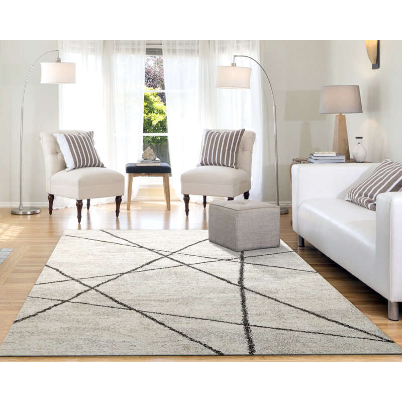 MEHARI 2X3.11 23277-6248 IVORY/CHARCOAL, Rectangle 2' x 3'11"