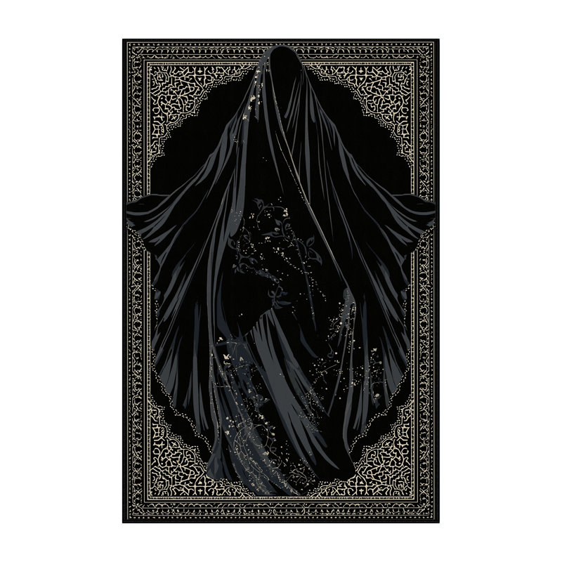 Tapis oriental bleu lavable à la machine Kymani, 7 x 9