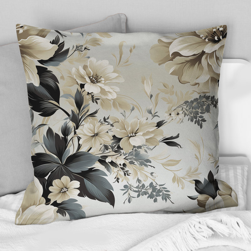 Coussin décoratif à motif floral V - Urban Victorian Chic Victorian, H 16 po x l 16 po
