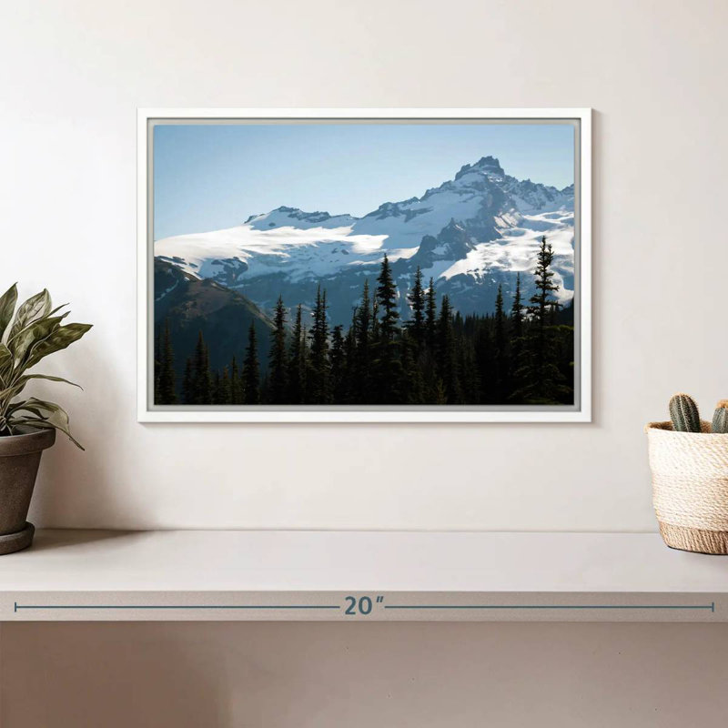 Mont Rainier, Cadre flottant blanc, 13 po x 9 po