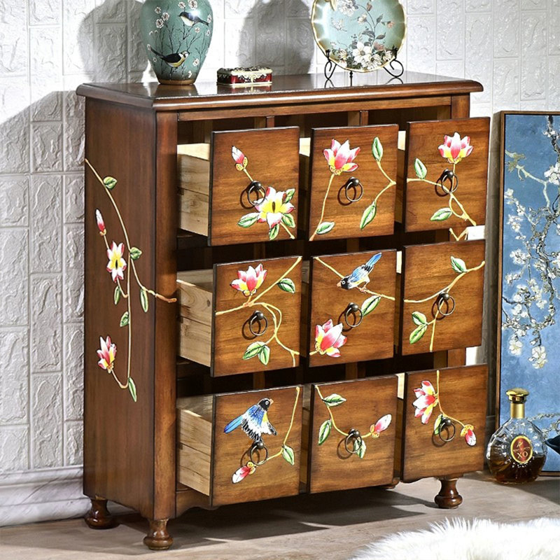 Buffet en bois manufacturé brun foncé foncé