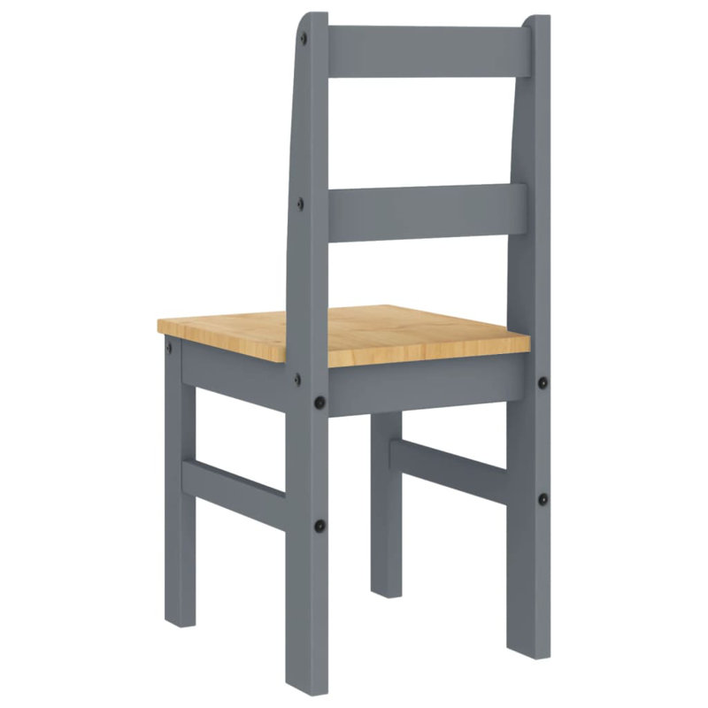 Aquan 45cm H Solid Wood Side Chair, Grey/Brown