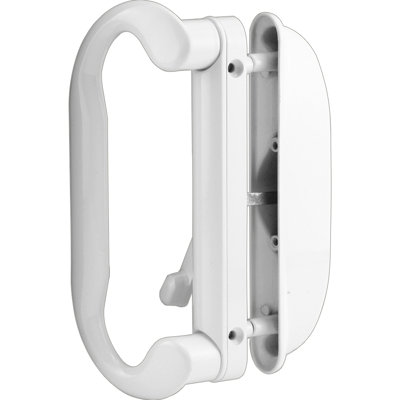 Prime-Line Diecast, White, Patio Door Handle Set, Square Drive Center Lever, Used for Roto (Single Pack)