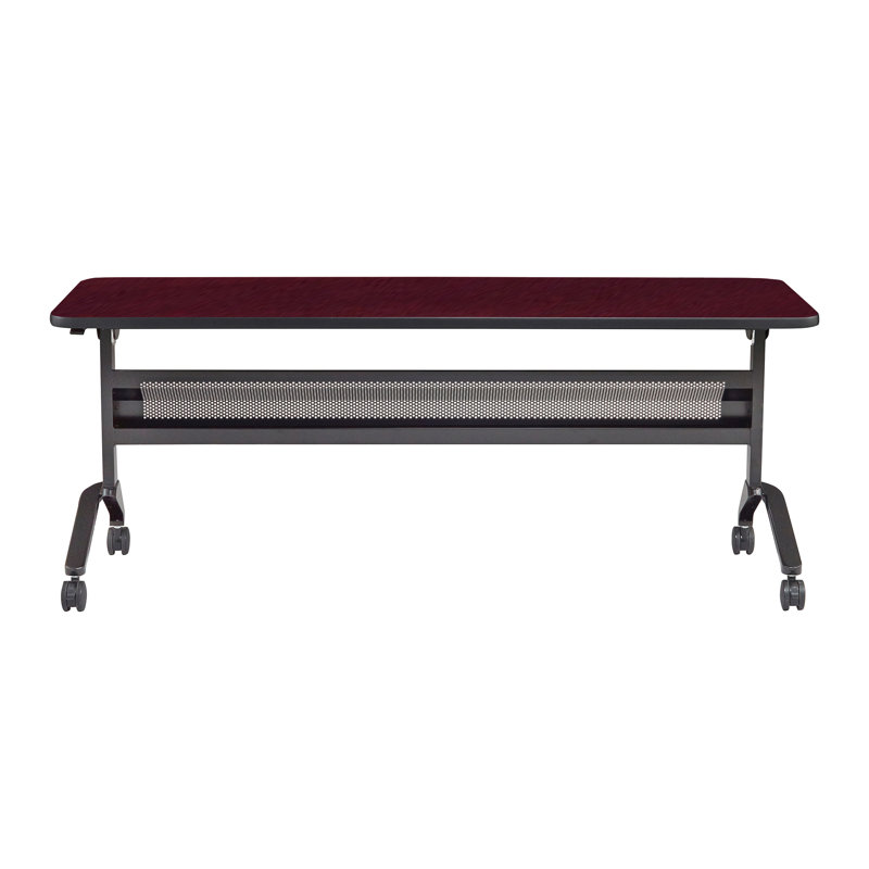 Regal Mahogany 24x72 Inch Rectangular Training Table with Black Frame