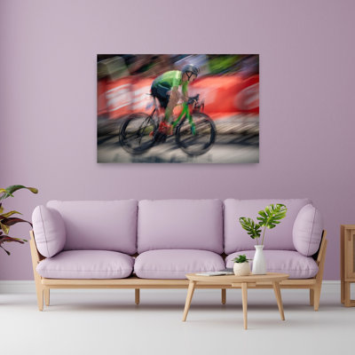 «Speeding Green Cyclist», reproduction d'art murale contemporaine