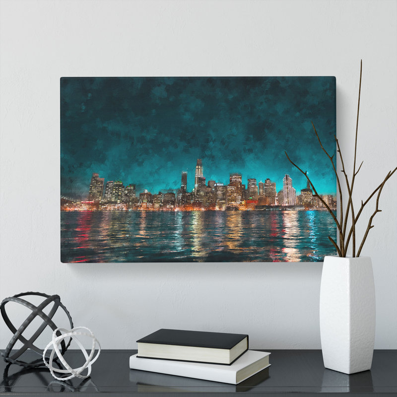 Reflection Of The San Francisco Skyline - Wrapped Canvas, 60cm H x 91cm W x 3cm D
