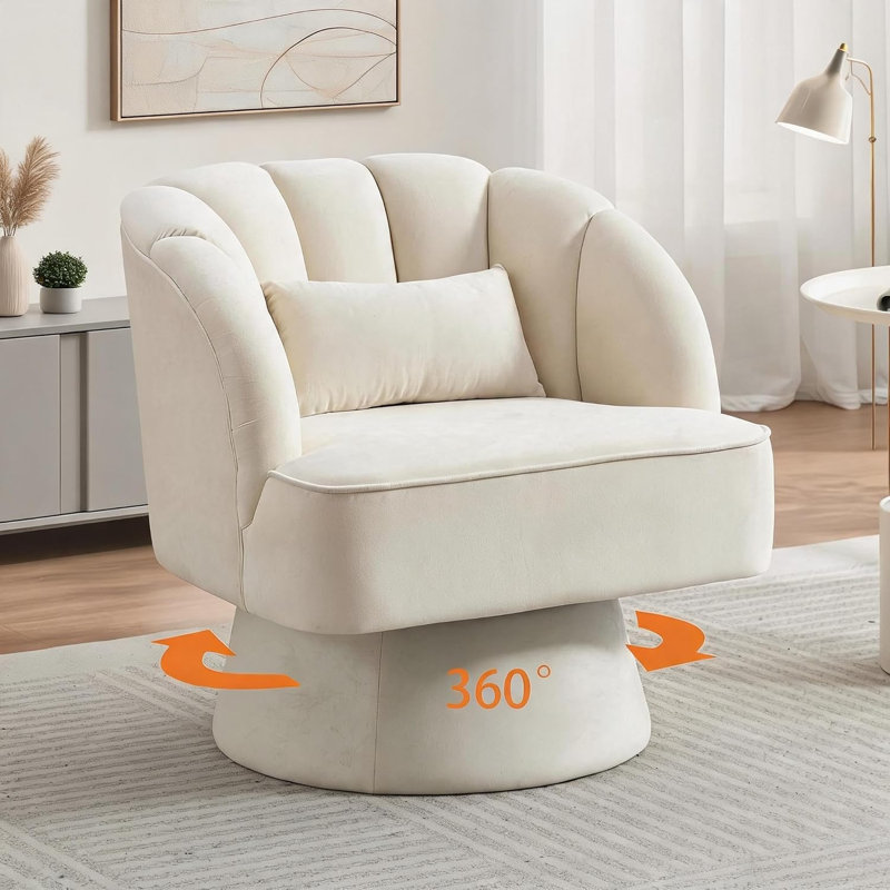 1 Seater Velvet Sofa & Chaise, Beige