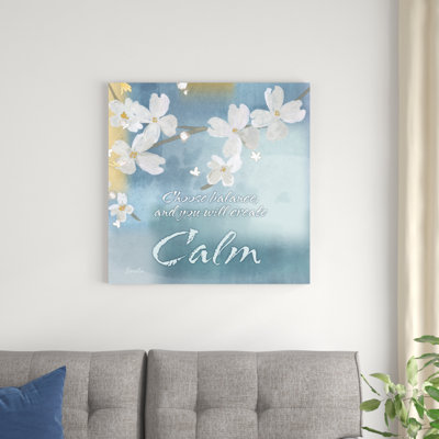 "Blue Floral Inspiration IV" par Evelia Designs - impression sur toile tendue