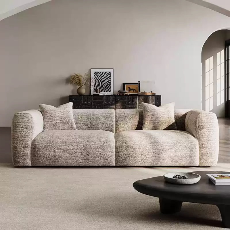 Canapé de style rétro de style français, Gris beige