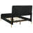 Cream and Black Upholstered Eastern King Panel Bed