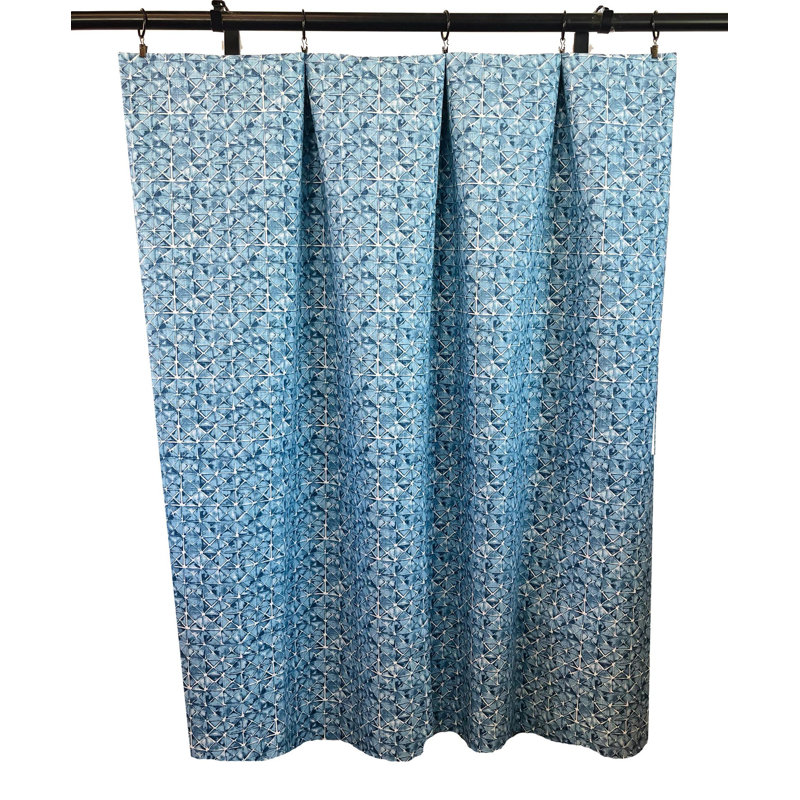 Rideaux géométriques indigo bleu foncé Shibori, L 50 po x L 84 po