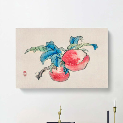 Peaches by Kono Bairei - Wrapped Canvas