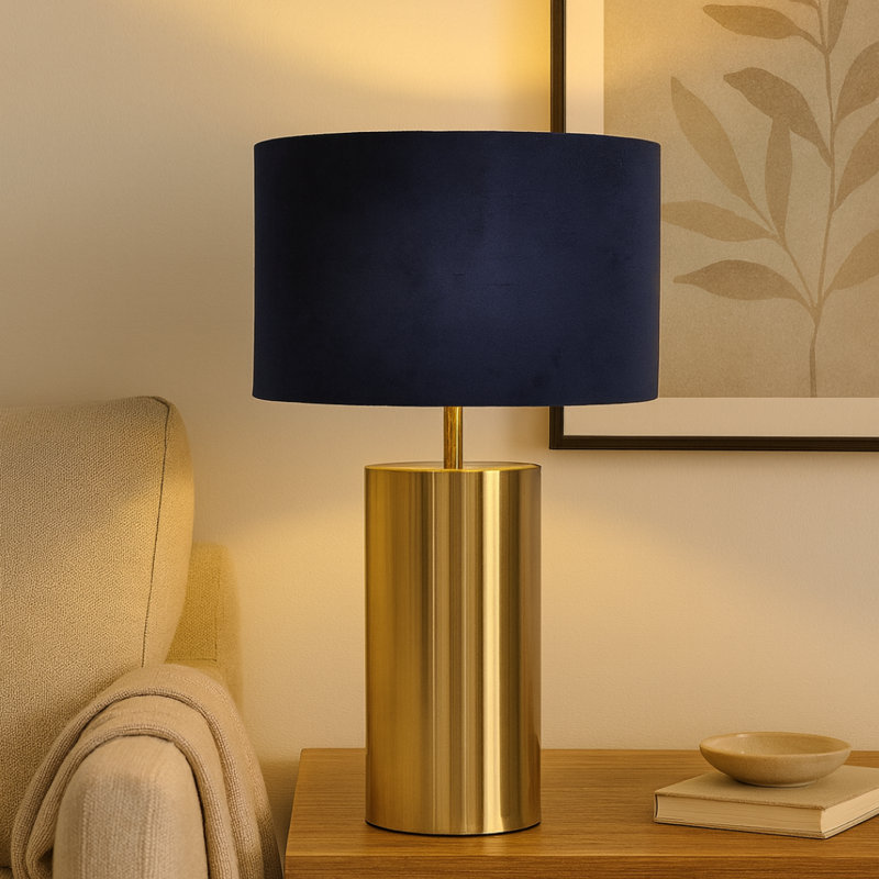 Ziva Large Touch Table Lamp, Navy