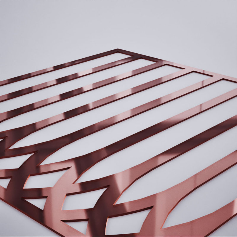 Grand panneau mural en acrylique Cedar Park, grand, l 23 3/8 po x H 23 3/8 po x T 1/8 po, miroir or rose, Or rose