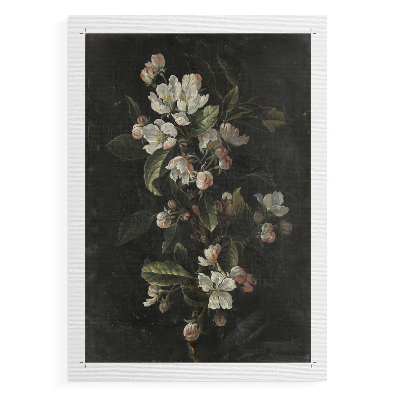 Imprimé floral rétro Lxxvi - reproduction de toile seulement - non encadrée, H 27 po x l 18 po