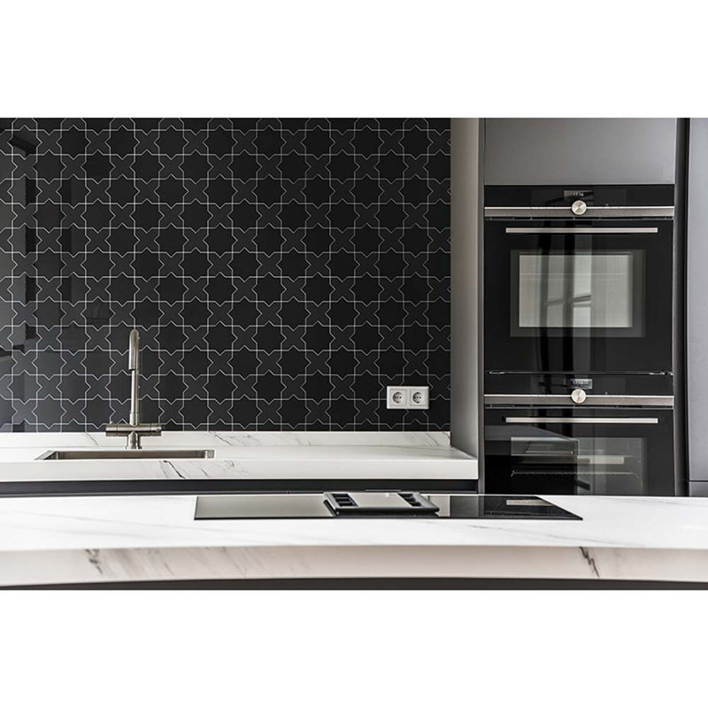 Siena 5.35'' W x 5.35'' L Ceramic Singular Tile, Black