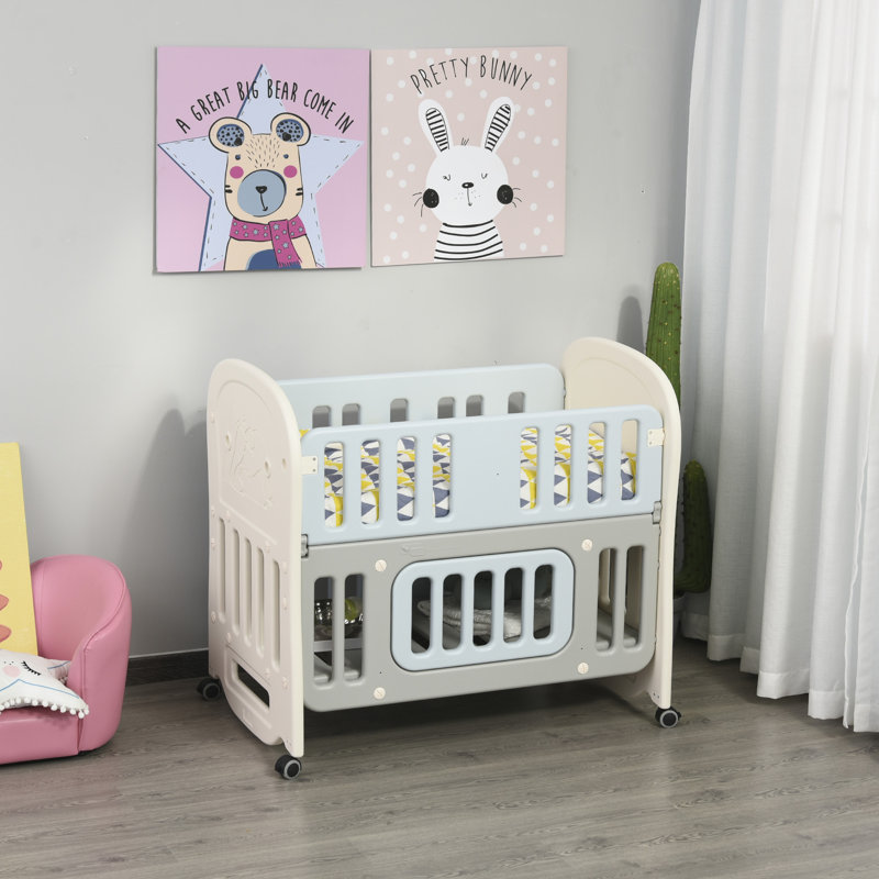 Lit de bébé convertible avec rangement Farnham, Bleu