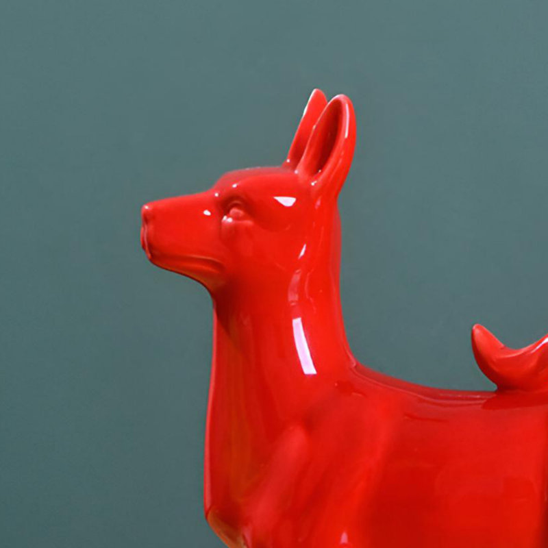Chien exquis en céramique - richesse artisanale, Rouge