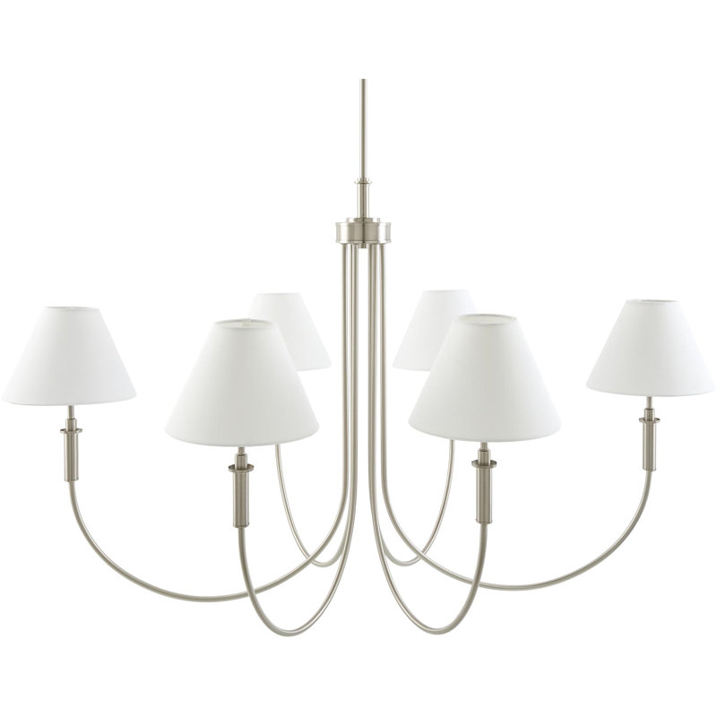 Celeste Chandelier, 6 Lights, Silver