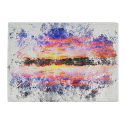Evening Sunset Watercolour Chopping Board