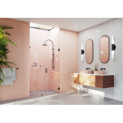 Illume 48.25 in. x 78 in. Fully Frameless Wall Hinge Shower Door