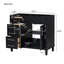 Meuble-lavabo de salle de bain 36 po sans lavabo, armoire de rangement autoportante avec 2 tiroirs et un tiroir basculant, meuble-lavabo avec cadre en bois massif seulement, tablette à hauteur réglable-1670473572