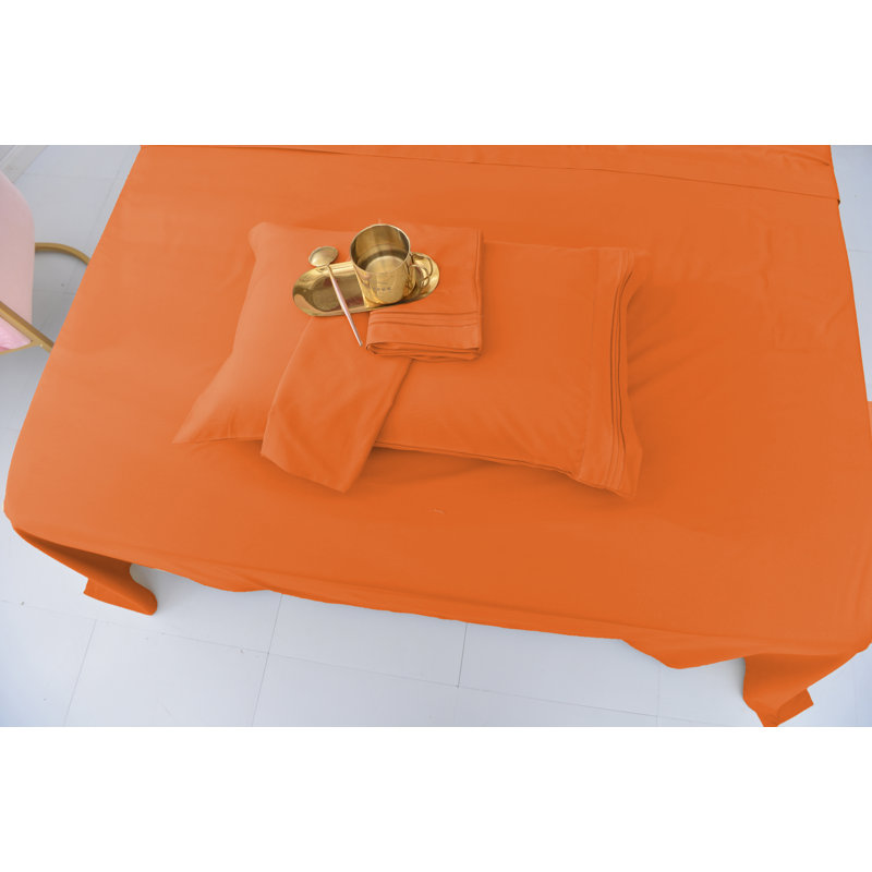Rayon from Bamboo Sheet Set, Orange, Full