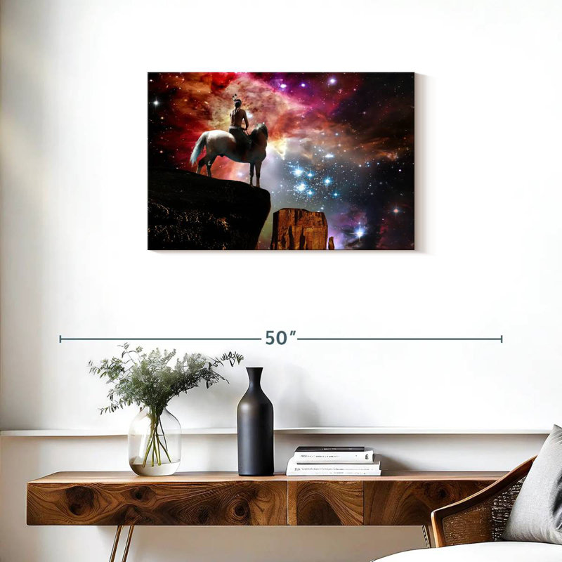 Lelar Native American Warrior At Night, 20" H x 30" W