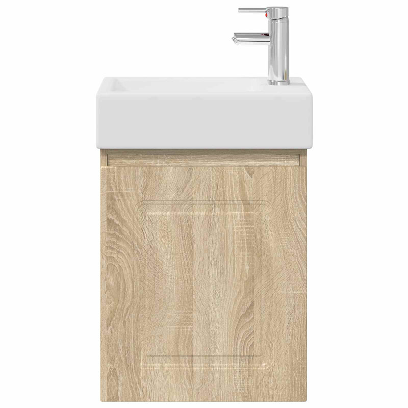 Single Bathroom Vanity with Ceramic Basin, Sonoma Oak