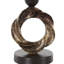 Cole And Grey Glass Wide Brushed Decorative Bowl With Textured Bronze And Black Ring Base