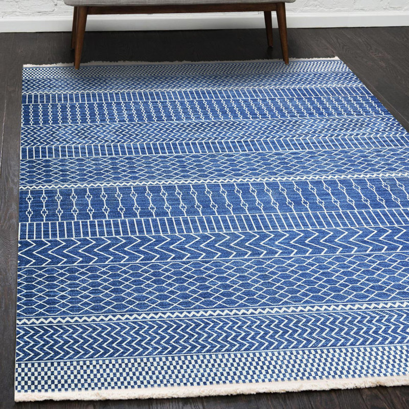 Tapis marocain rectangulaire en polypropylène Kilim, Rectangle 3 pi 11 po x 5 pi 11 po