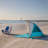 2-3 Person Portable Beach Tent Upf 50+ Sun Shade Canopy Umbrella With Extendable Floor, Beige-102094446