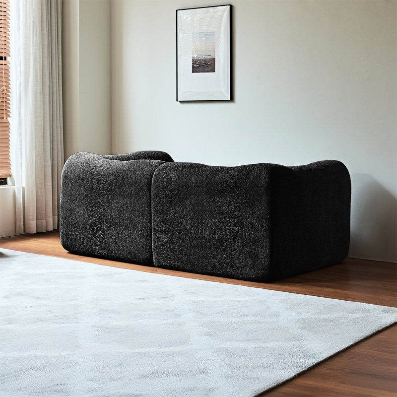 Velours 2 places peu encombrant avec base coulissante, idéal pour les petits appartements, coussins décoratifs moelleux, rembourrage en mousse, espaces compacts convenables
