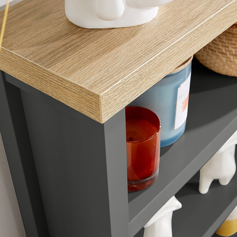 Rasco 3 Tier Bookcase Shelving 36mm Thick Top Unit, 87cm H x 70cm W x 22.5cm D, Dark Grey