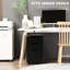Armoire de bureau mobile à 3 tiroirs, support pour imprimante à roulettes noires, système de classement vertical, grande capacité pour la papeterie, tiroirs coulissants, mobile avec 4 2 verrouillables, se range sous le classeur noir.