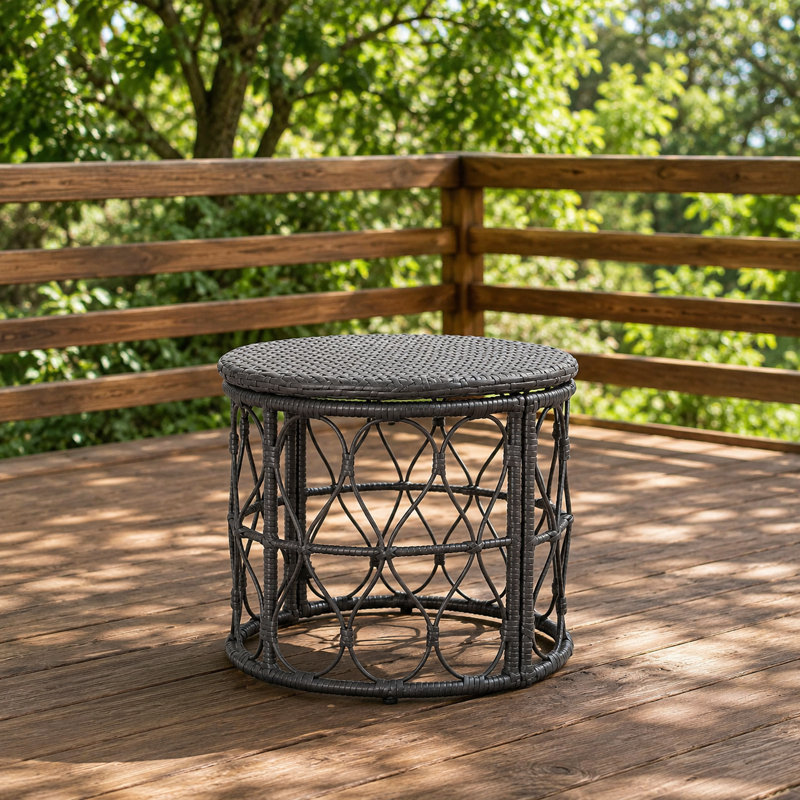Table d'appoint d'extérieur en osier Boho-Inspired