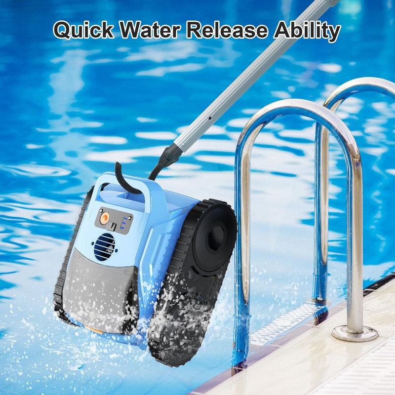 Pool Vacuum for Inground Pools, Robotic Pool Cleaner, Wall Climbing Pool Cleaner, Cleans Pool Floors, Walls & Waterline, Cleaning Up to 2100 Sq.ft, 180 Min
