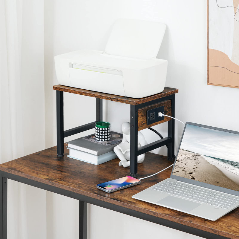 11.2'' H X 15.7'' W Desktop Printer Stand With Charging Station