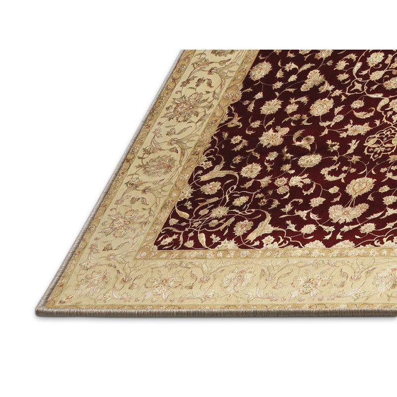 Tapis traditionnel rouge / beige Dobbin, Rectangle 2 pi x 4 pi