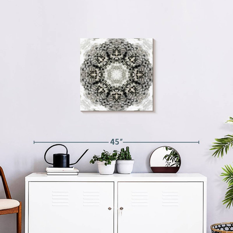 Black White Kaleidoscope II, 20" H x 20" W