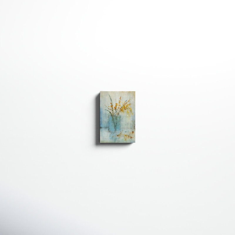 «Blue récipient II», peinture sur toile, H 12 po x l 8 po