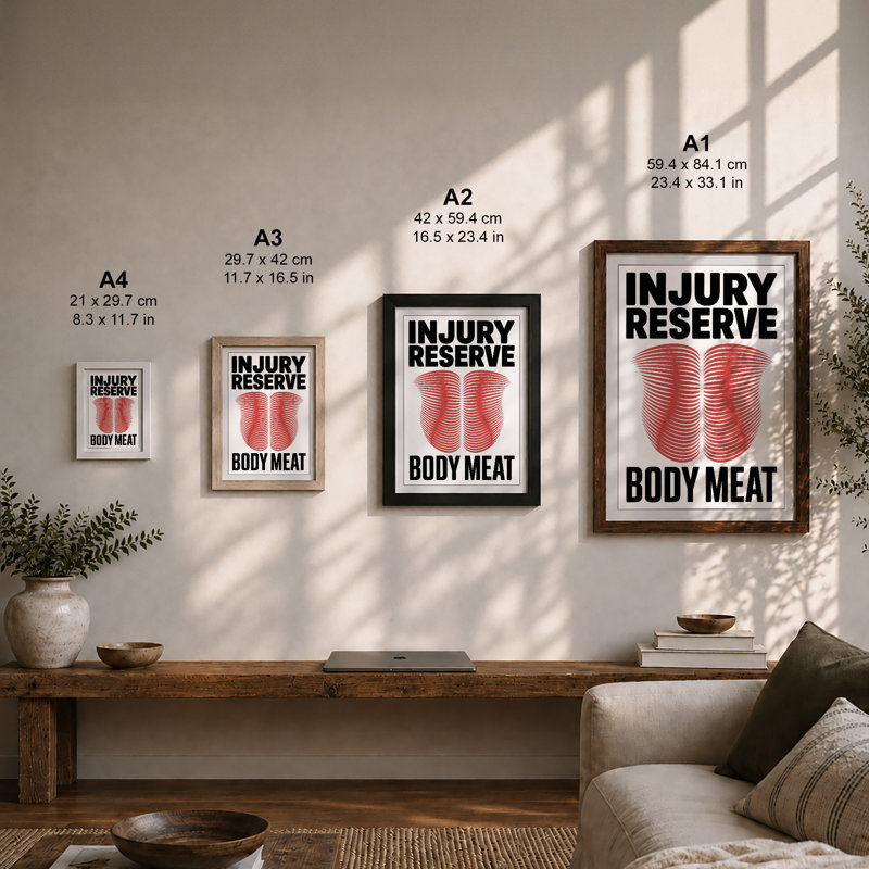 Body Meat Typography - Print, Unframed, A3 - 42.0 x 29.7 cm