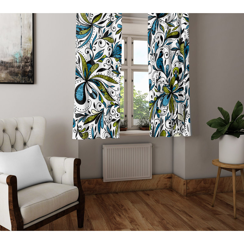 Semi Sheer Curtain Panel Pair, 40" W x 82" L